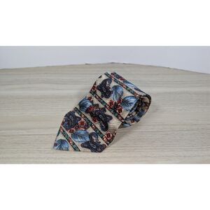 Reed St James Tie Blue Red Paisley Geometric Retro Mens Necktie